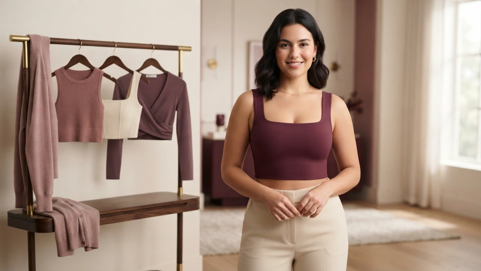 Best crop tops for a large bust with secure necklines, balanced front length, bra coverage, and stable hems