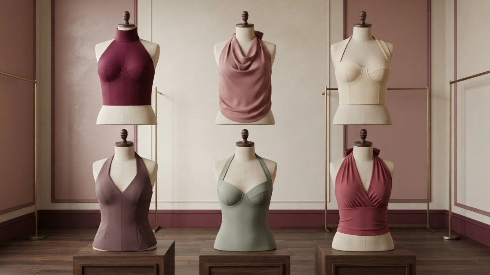 Best halter tops for a large bust in wide-band, draped and faux-halter silhouettes
