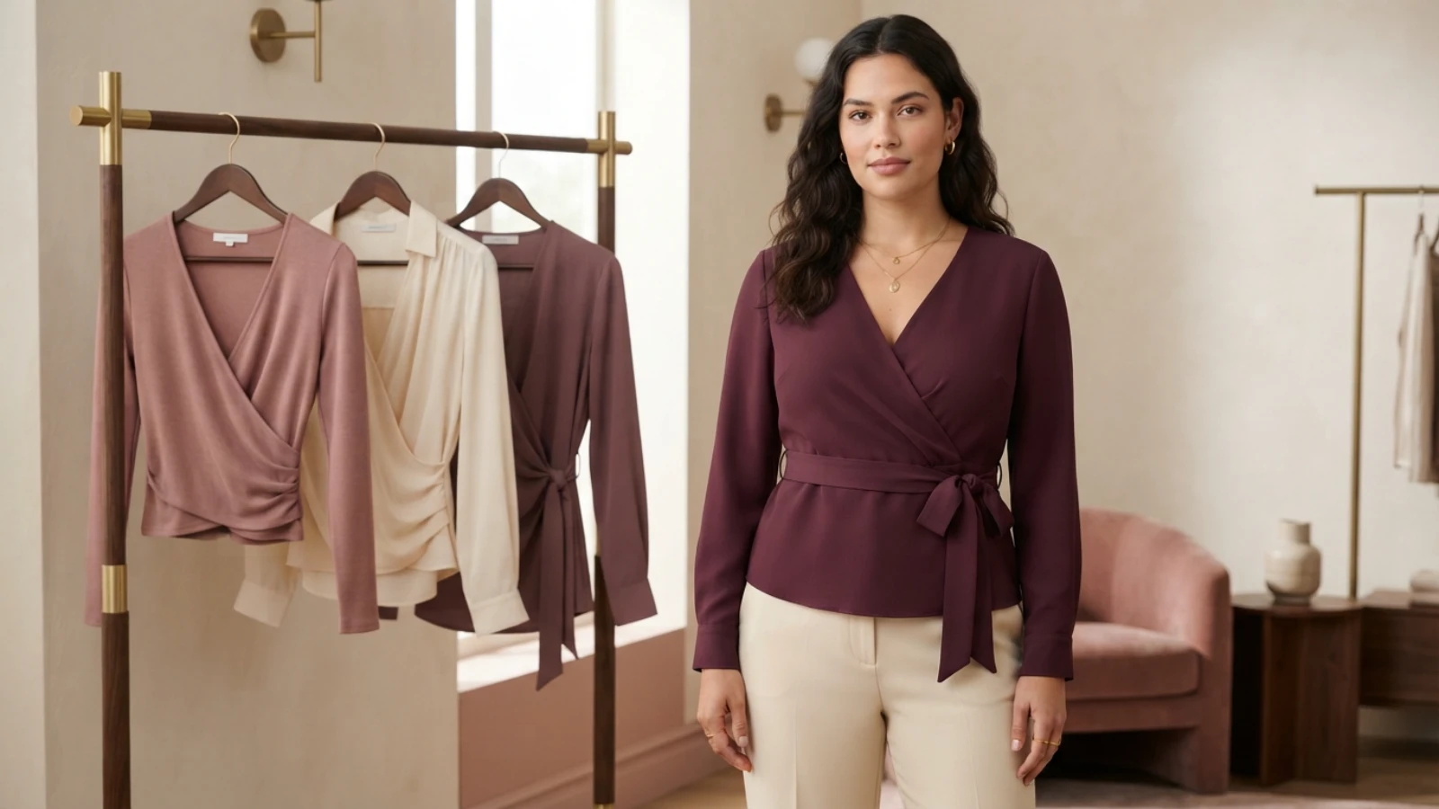 Best wrap tops for a large bust with secure crossover coverage and waist definition