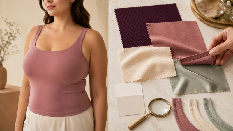 Camisole fabric opacity stretch and recovery comparison for a fuller bust