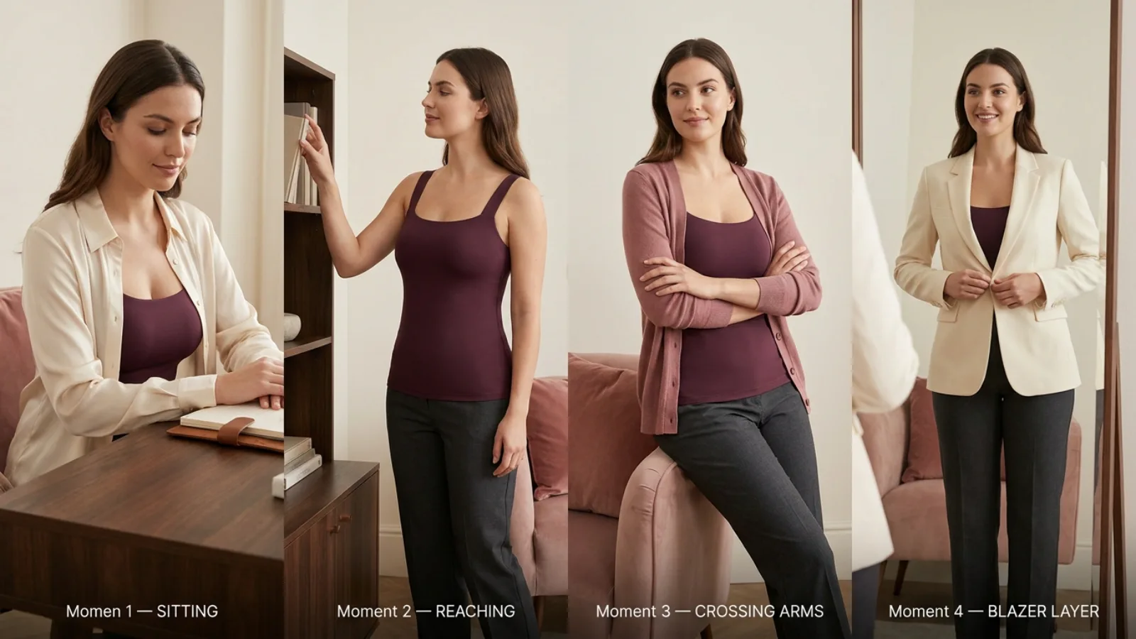 Best camisoles layering movement and bra coverage test for a fuller bust