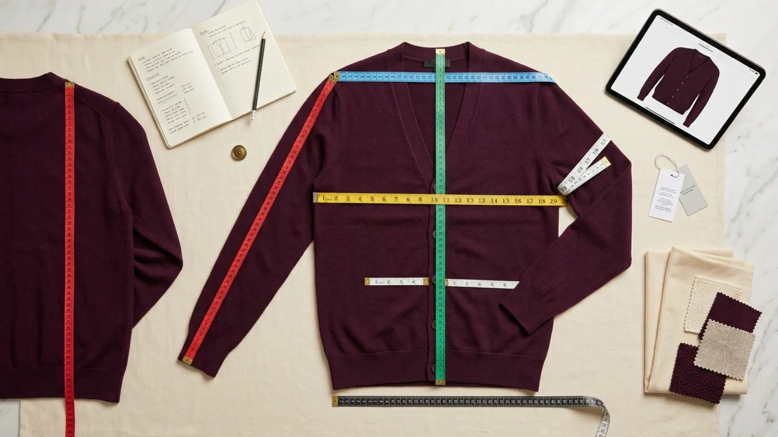 Best cardigans online measurement guide for bust, shoulder, sleeve, and front length