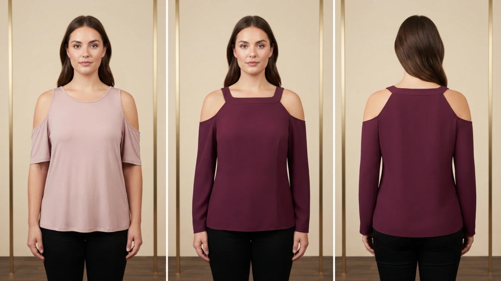 Cold-shoulder fabric recovery and sleeve mobility test for a fuller bust