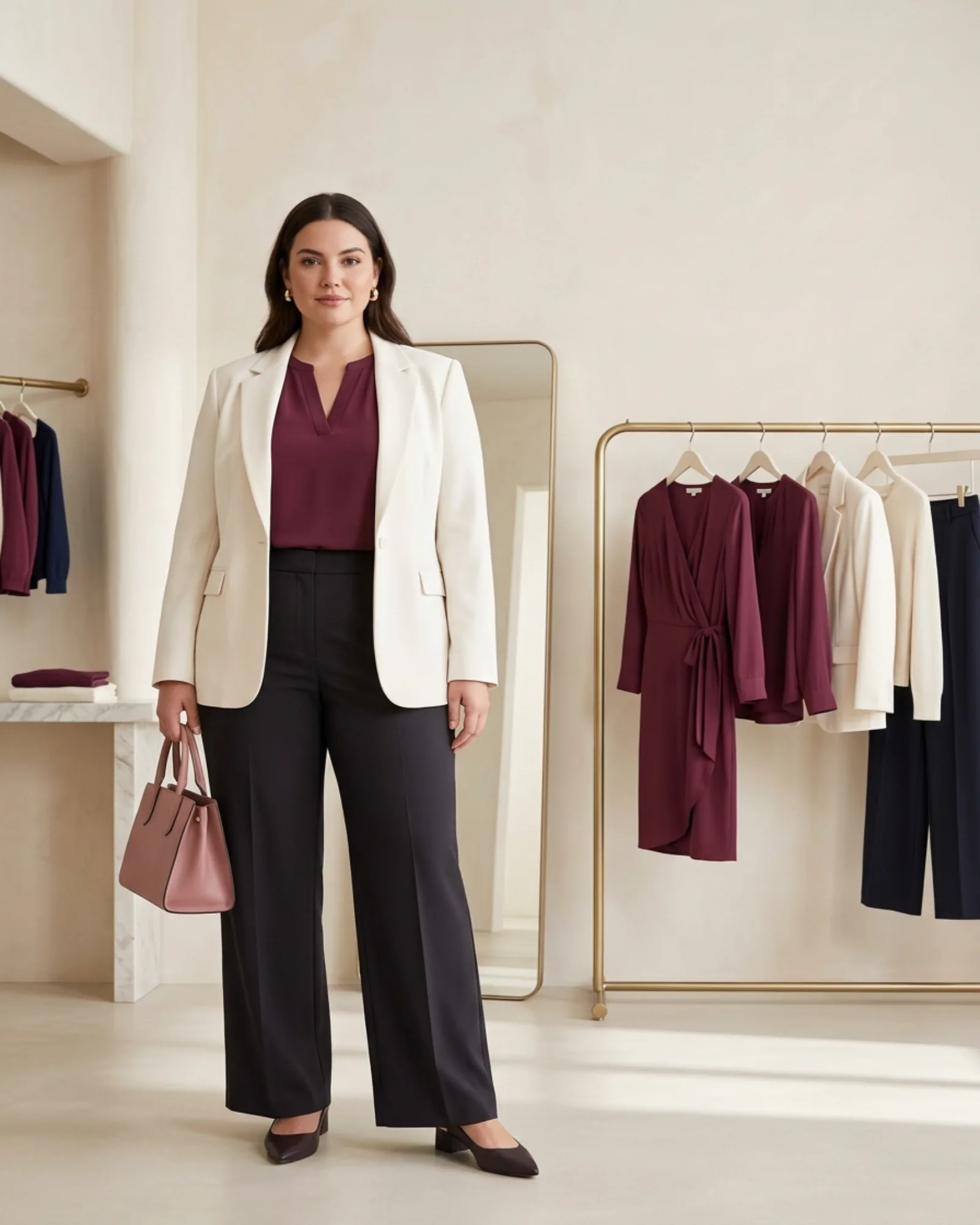 Editorial fashion example for plus-size grading with fuller-bust fit
