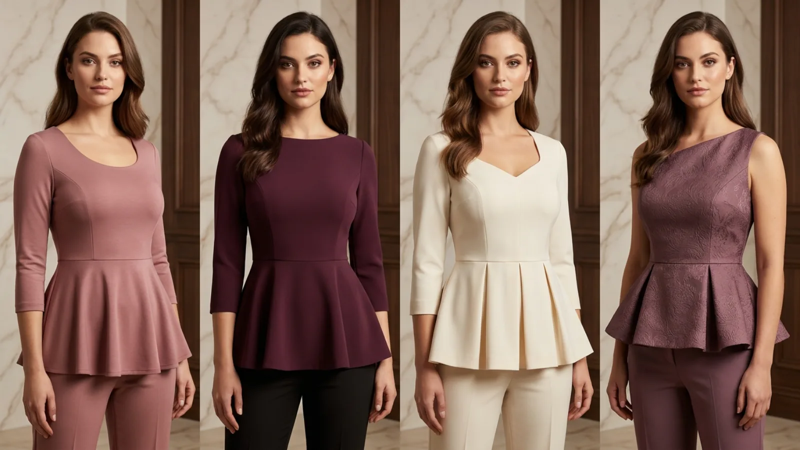 Peplum waist-seam placement for fuller-bust proportions