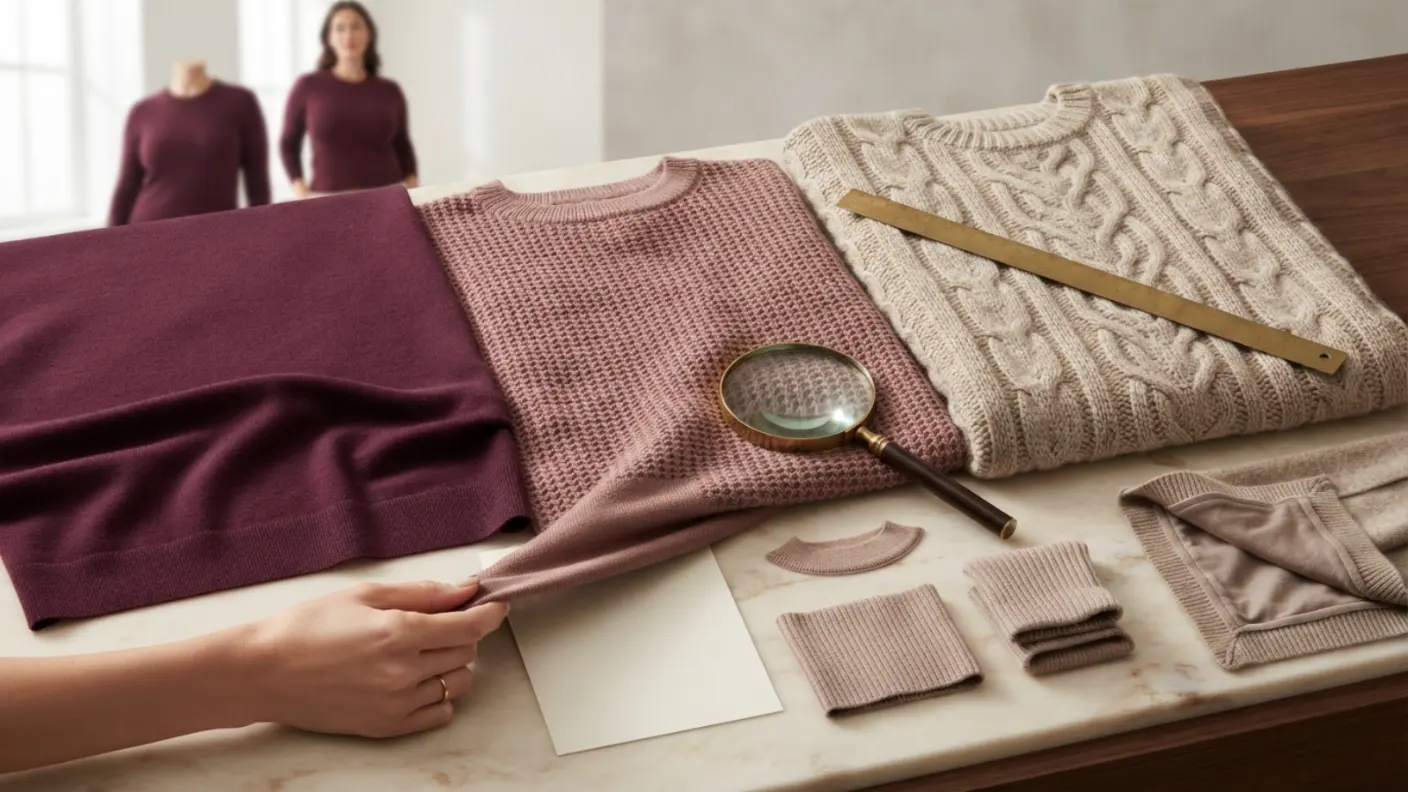 Online garment measurements for choosing sweaters for a fuller bust