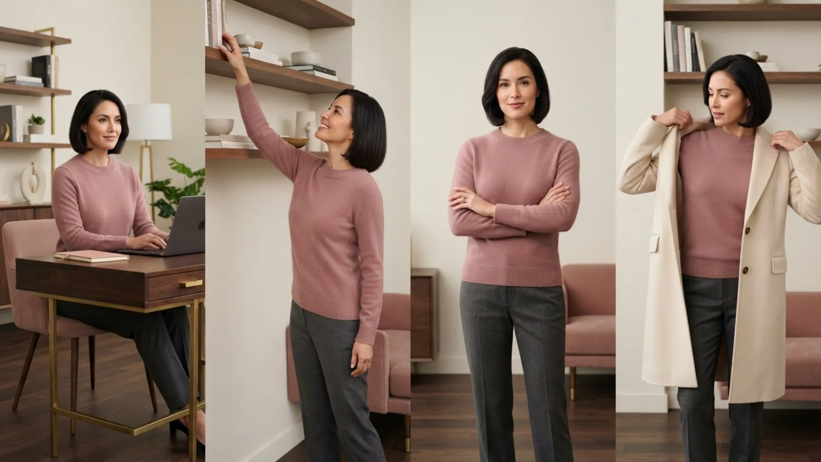 Sweater neckline shoulder and sleeve fit guide for a large bust