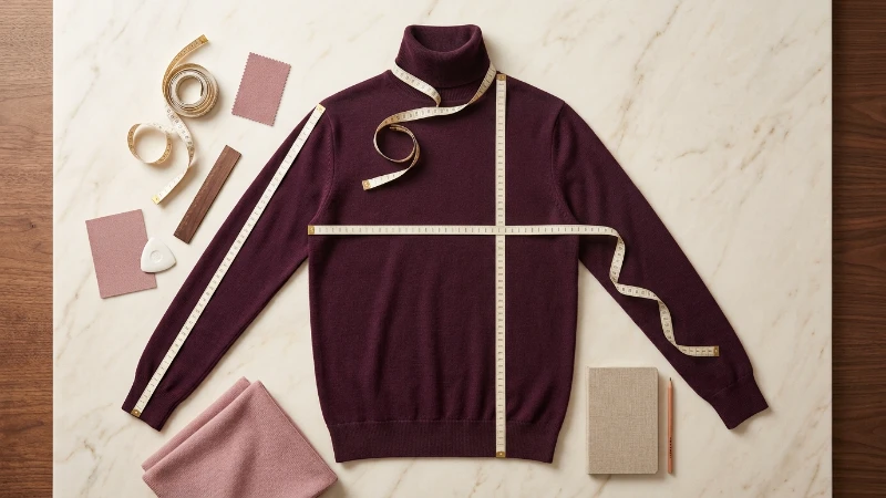 Turtleneck garment measurements for accurate online shopping