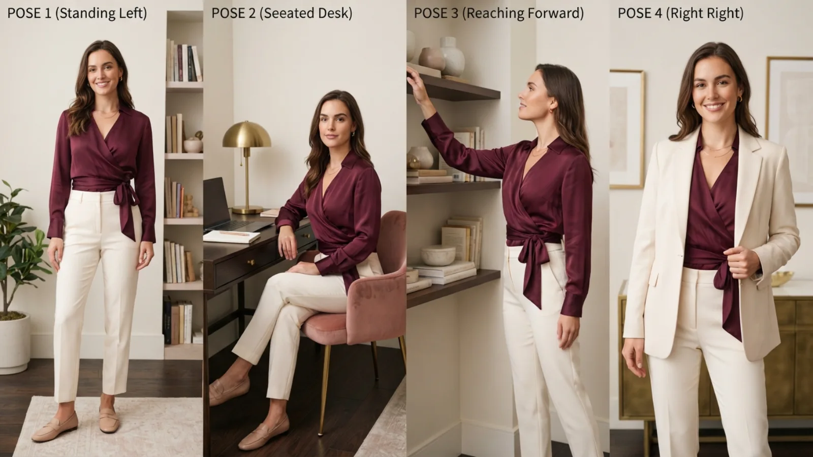 Best wrap tops movement test with sitting, reaching and tie placement checks