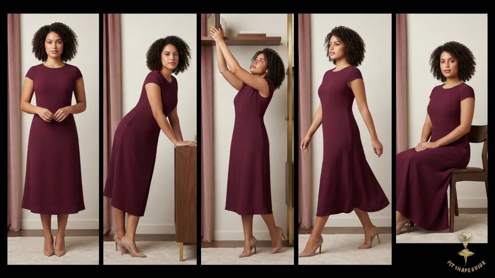 shift dress movement and coverage test for a fuller bust
