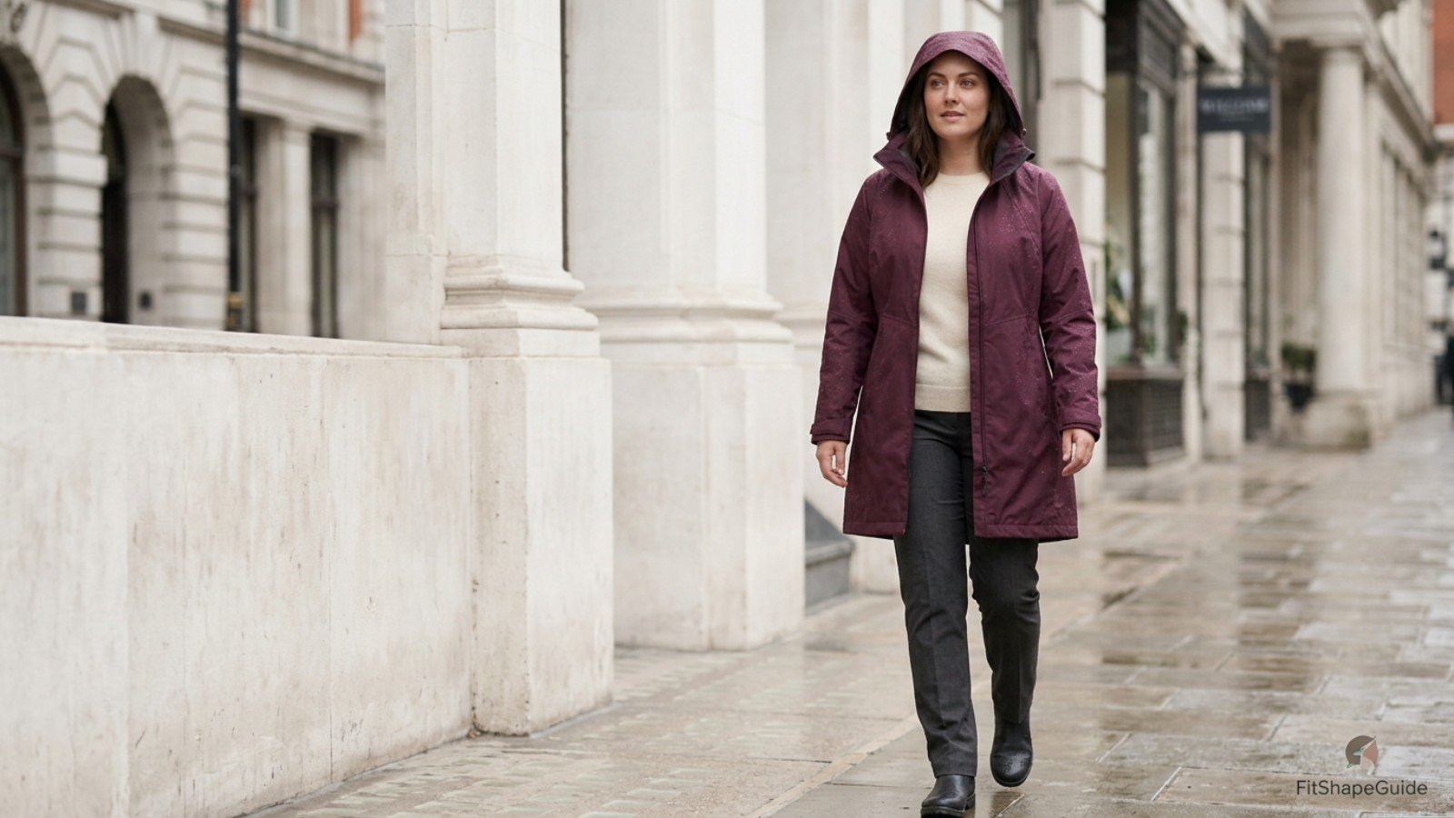 Best raincoats for a large bust with shaped front and weatherproof closure