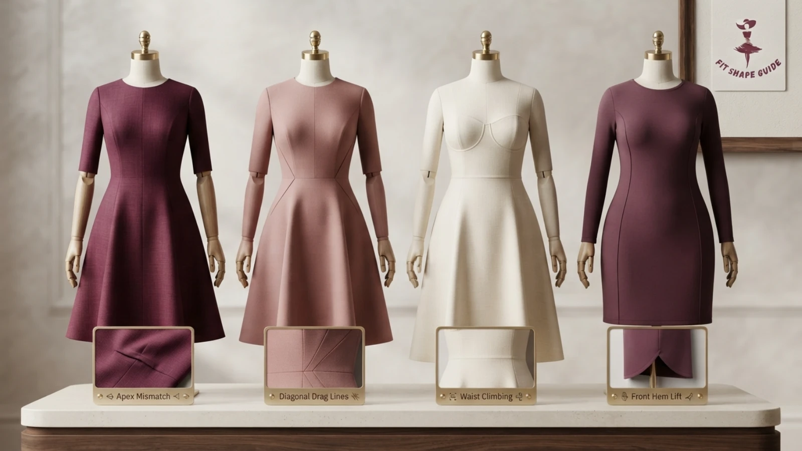 A-line dress bodice fit comparison for a large bust