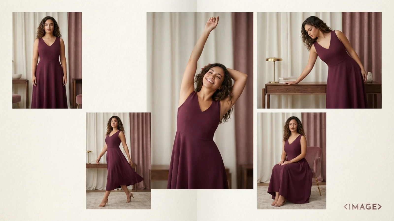 A-line dress movement and coverage test for a fuller bust