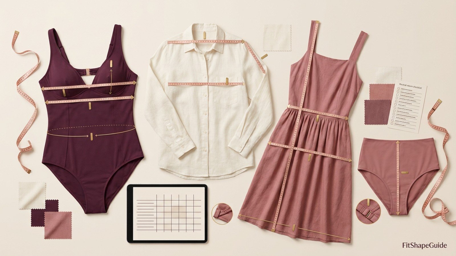 Online measurements for buying beach vacation outfits for a large bust