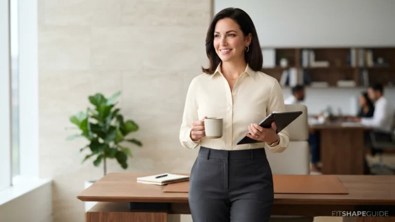 Button-down office shirt that stays closed over a large bust