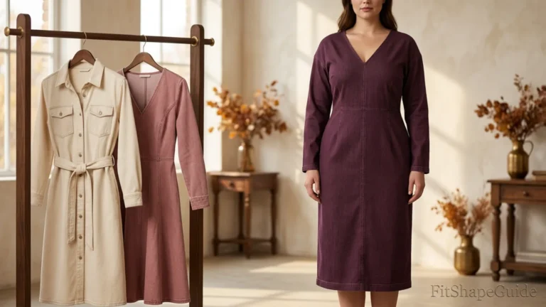 Best denim dresses for a large bust with resilient denim shaping and bra-friendly necklines
