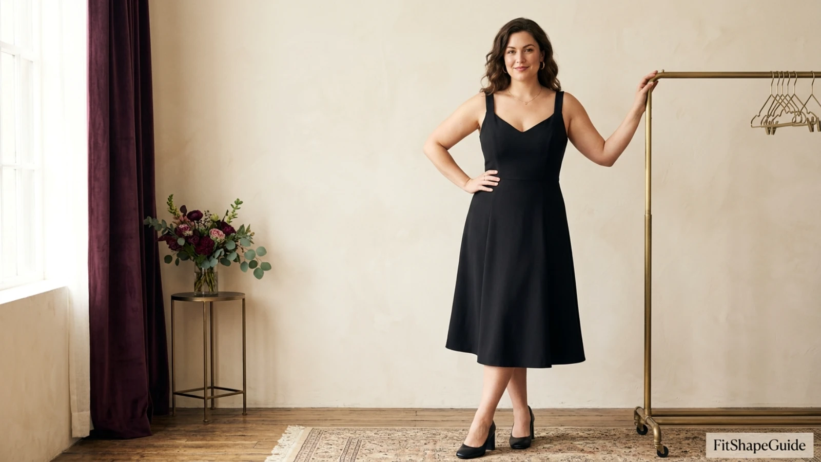Best little black dresses for a large bust with princess seams