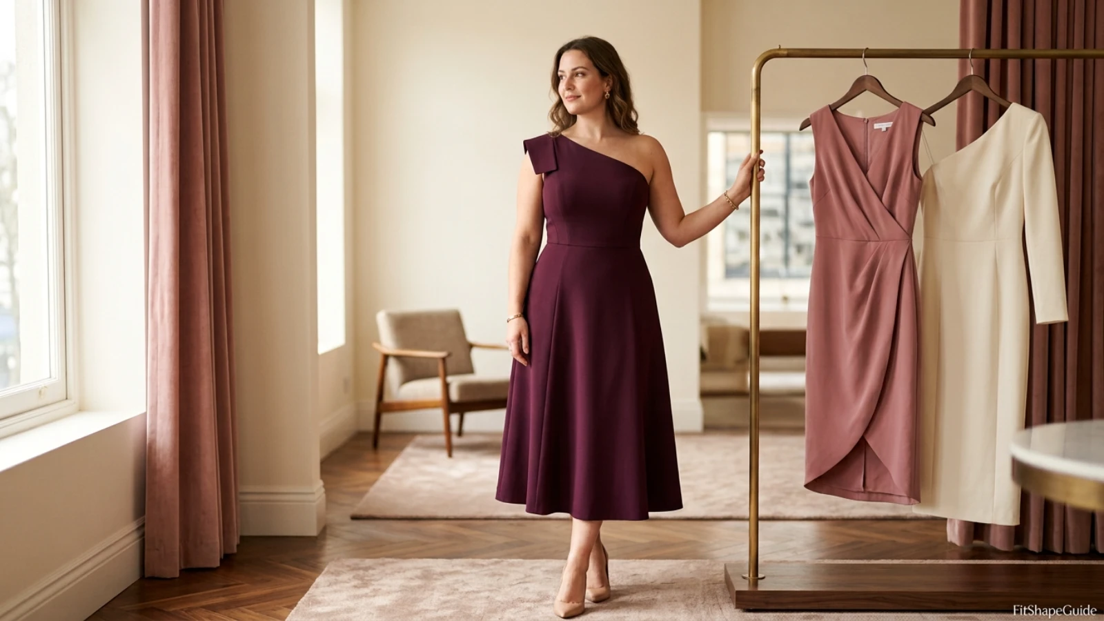 Best one-shoulder dresses for a large bust with shaped bodices stable waists and secure asymmetric necklines