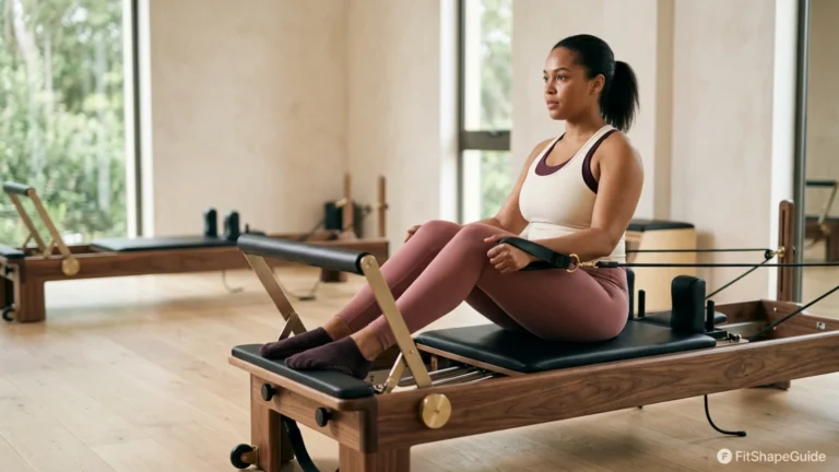 Best Pilates outfits for a large bust with supportive sports bra fitted tank and leggings