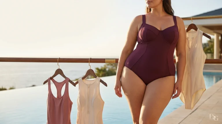 Best plus-size swimsuits for a large bust with wide shoulder straps shaped bodices and stable underbusts