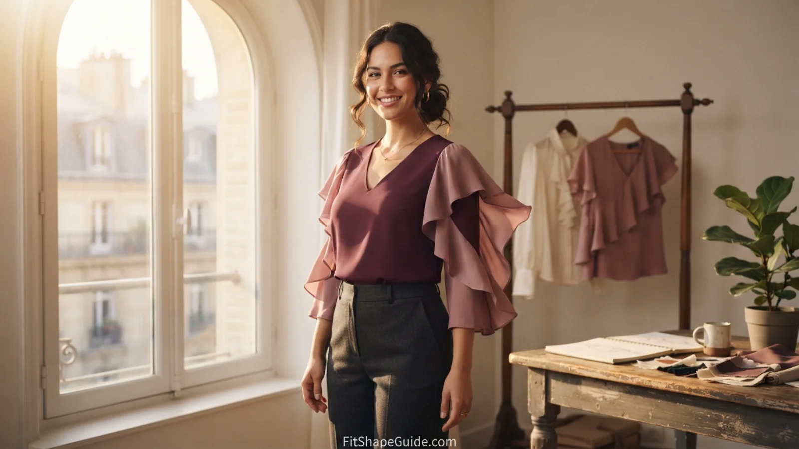 Best ruffle tops for a large bust with controlled shoulder flounces shaped bust room and balanced drape