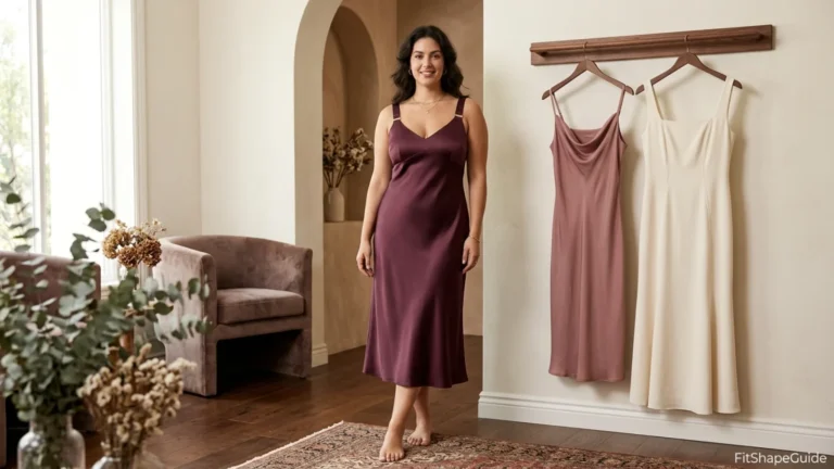 t: Best slip dresses for a large bust with wide straps shaped bodices and stable satin fabric