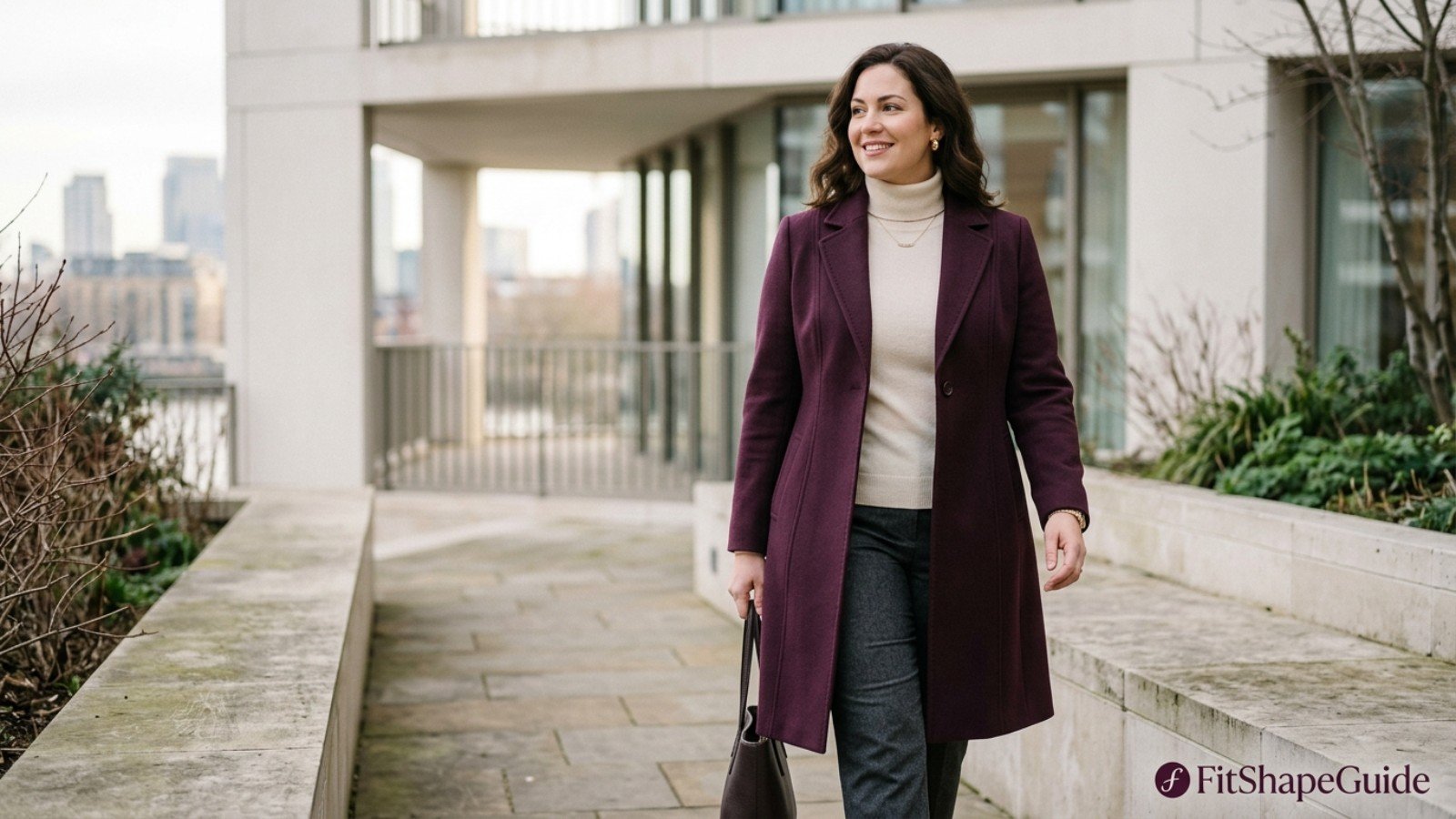 Best structured coats for a large bust with shaped front and balanced lapels