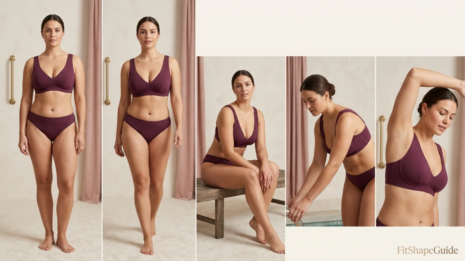 Bikini standing seated reaching walking and turning wet-fit test