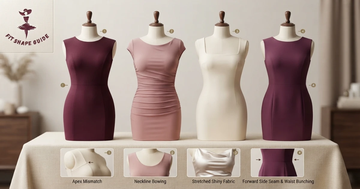 bodycon dress bodice fit comparison for a large bust