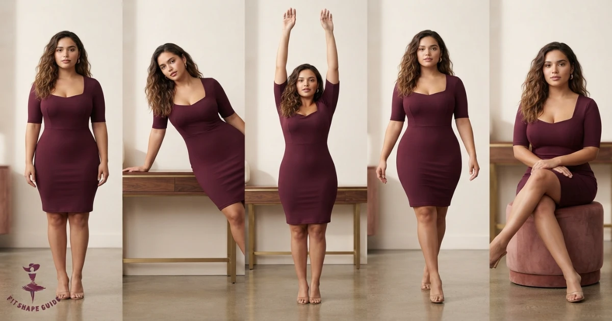 bodycon dress movement and coverage test for a fuller bust
