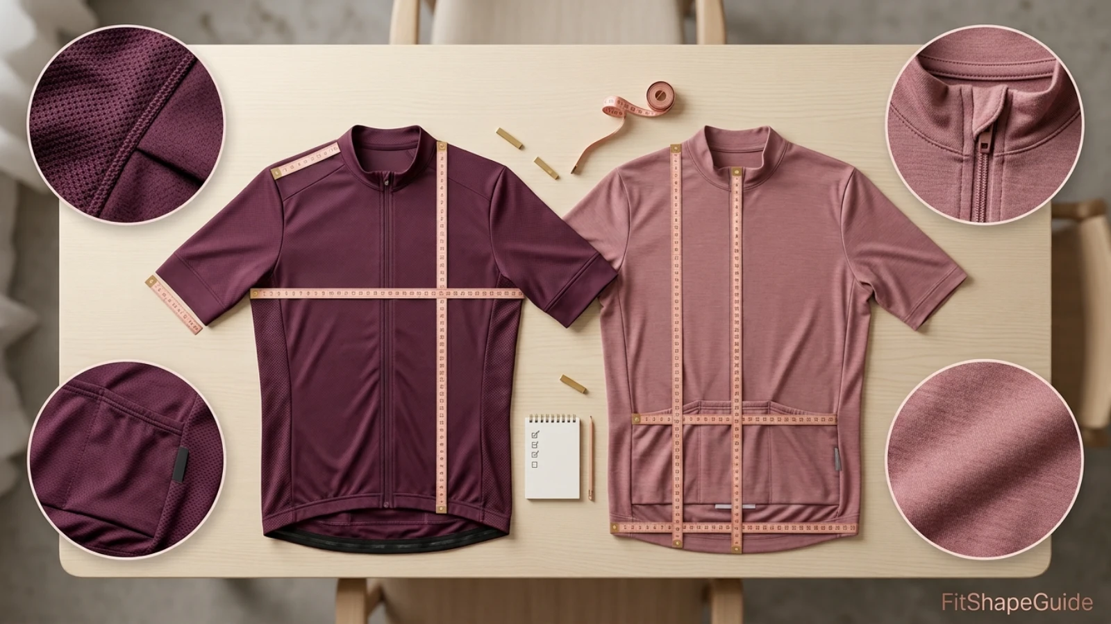 Online measurements for choosing a cycling top for a large bust