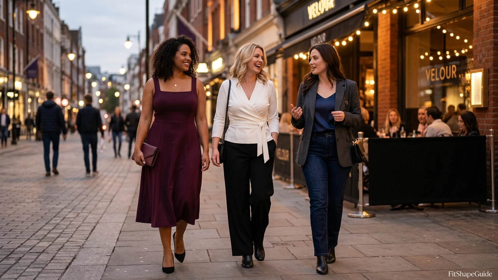 Three date night outfits for a large bust in different settings