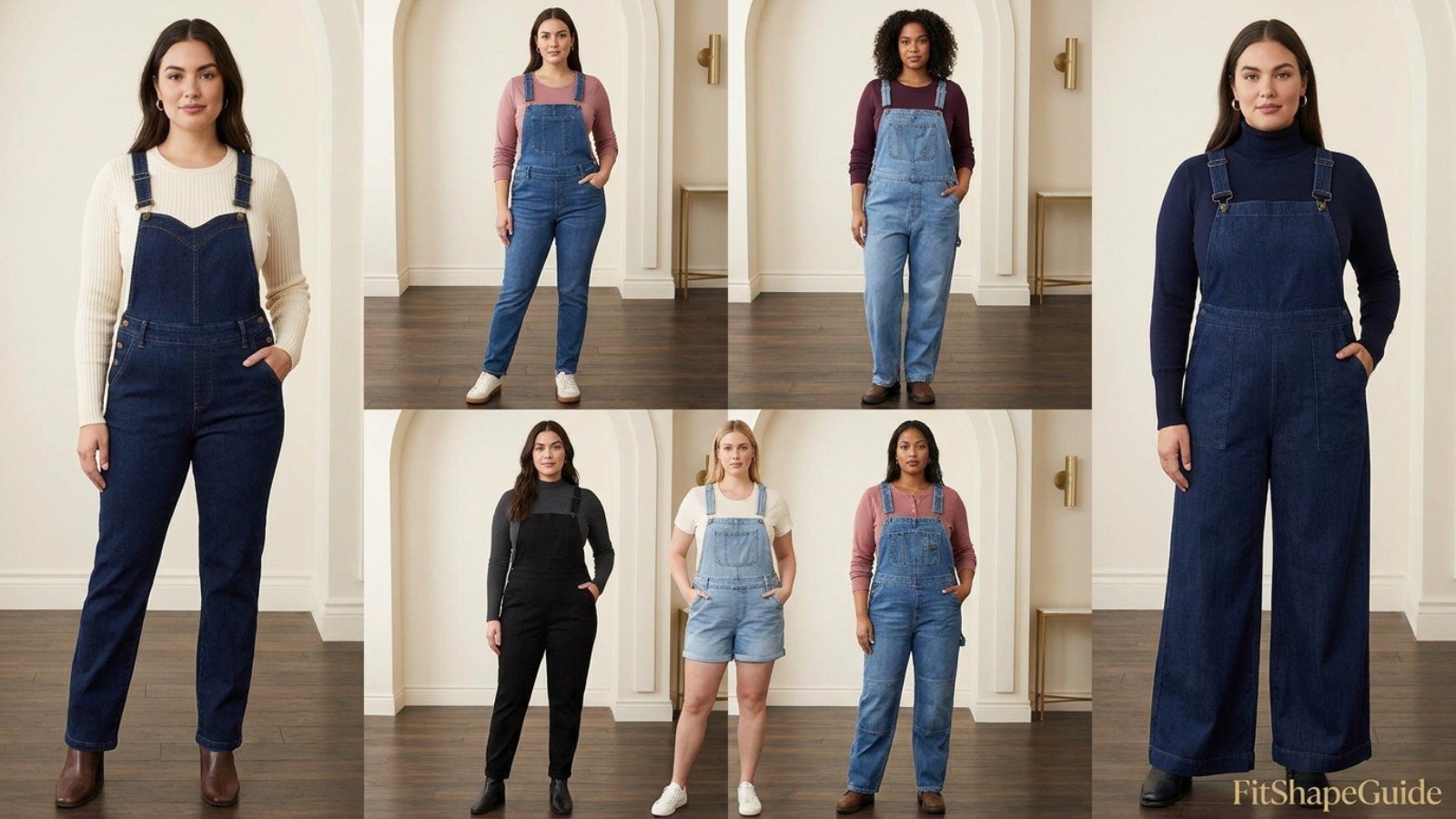Eight denim overall silhouettes for fuller-bust outfits