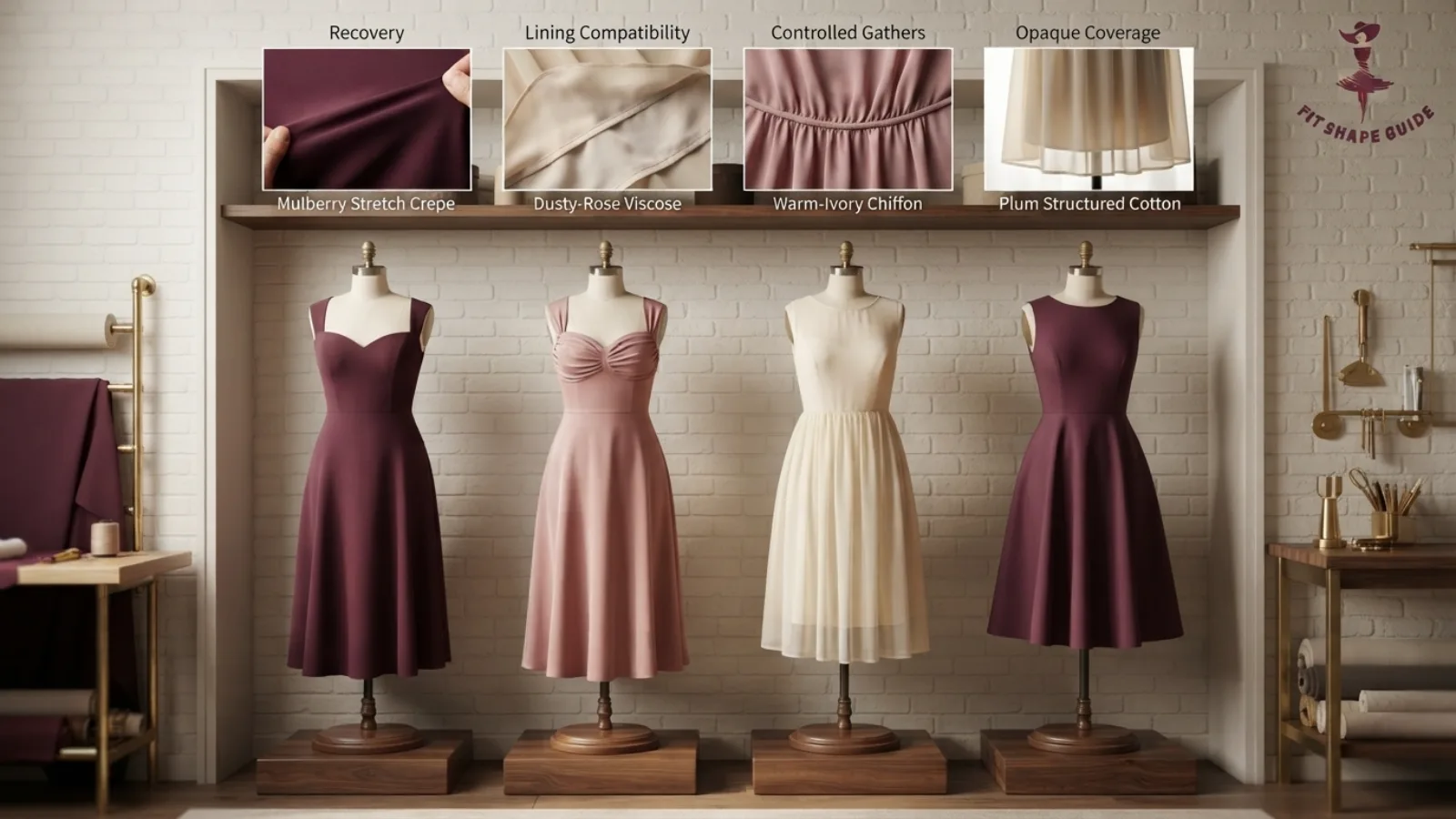 Empire dress fabric and skirt drape comparison for fuller bust