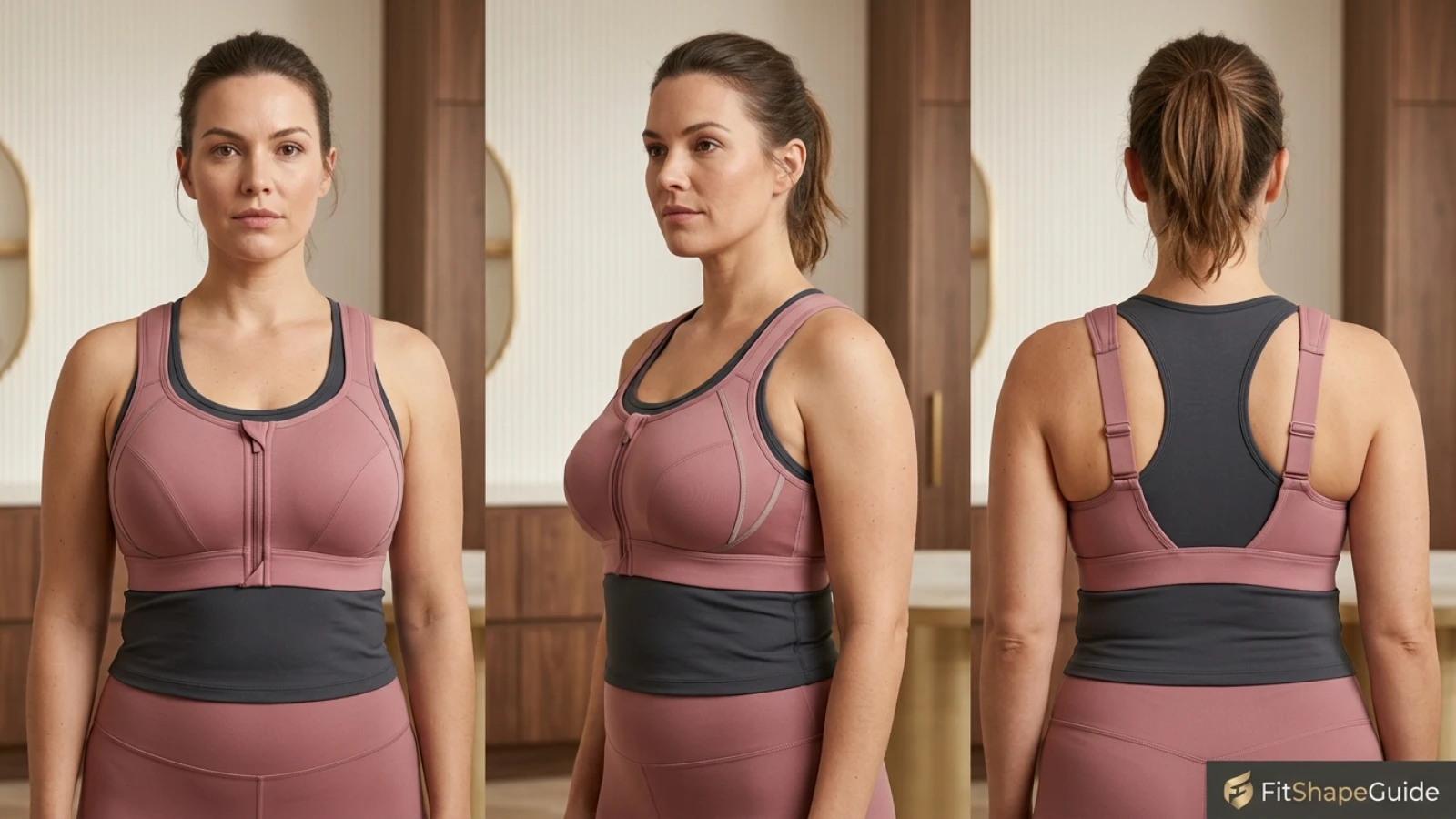 Support anatomy of a front-close sports bra for a large bust
