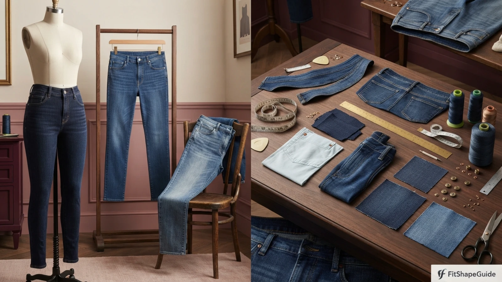 Eight jeans leg shapes paired with fuller-bust-friendly tops