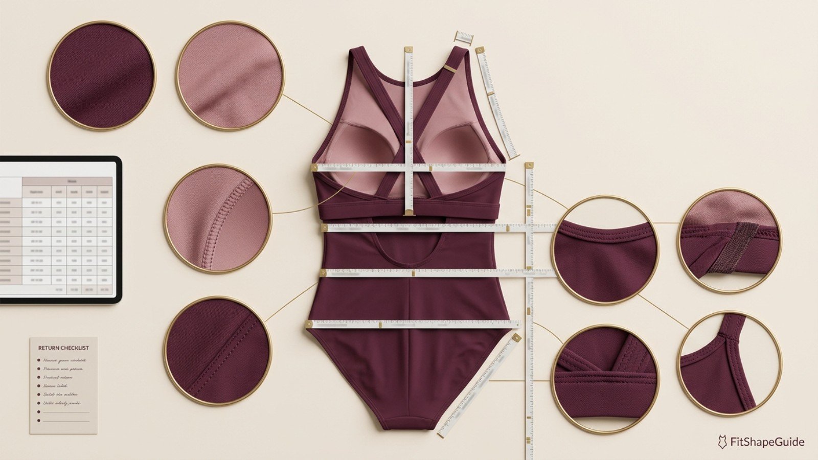Online measurements for choosing a lap-support swimsuit for a large bust