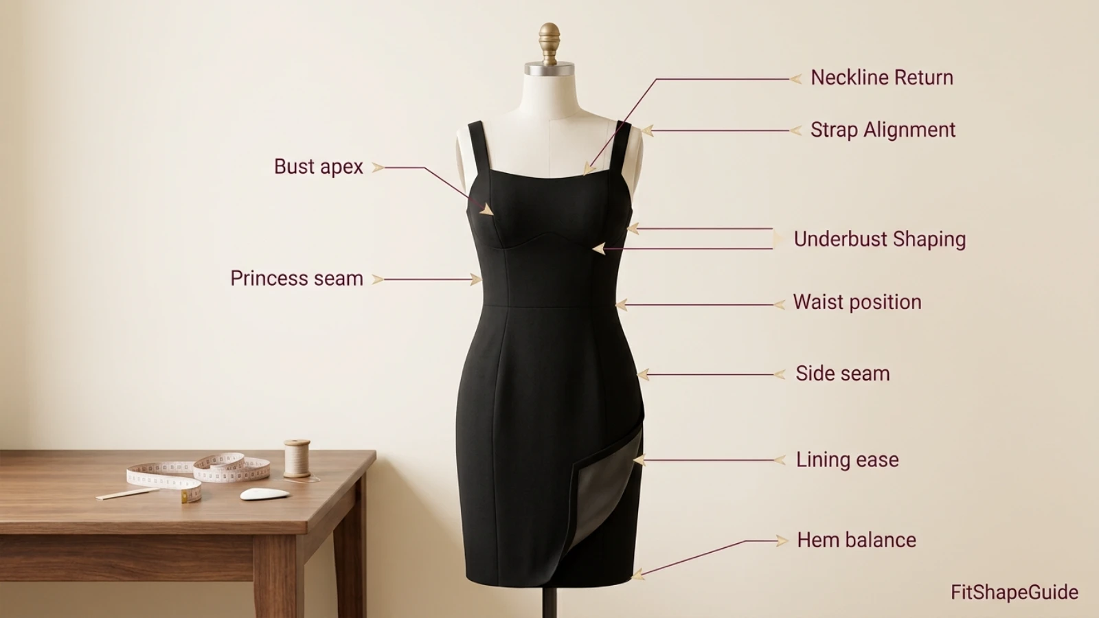 Little black dress fit points for a fuller bust