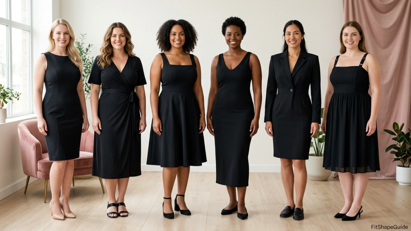 Six little black dress styles for women with a large bust