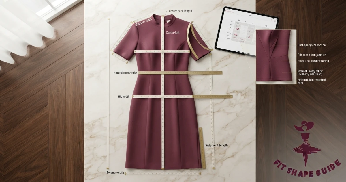Online measurements for choosing a midi dress for a large bust
