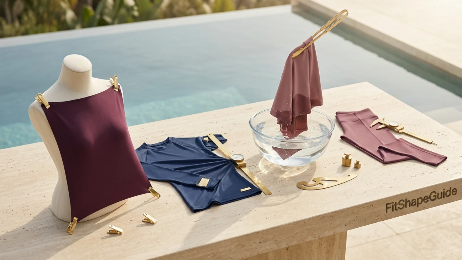 Modest swimwear fabric opacity recovery and wet weight comparison