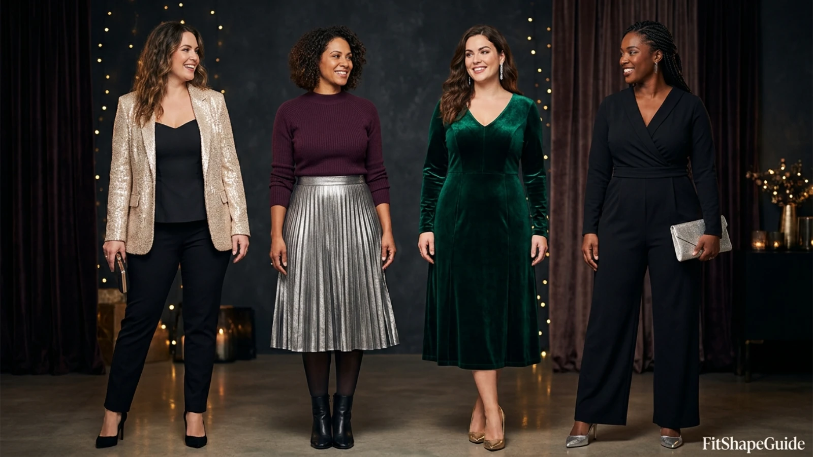New Year's Eve sparkle placement options for a large bust