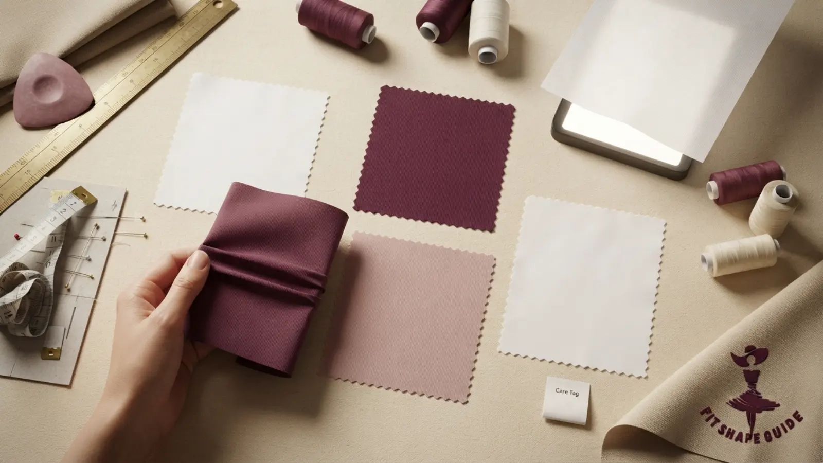 Cotton and stretch poplin tested for weave density opacity recovery and shrinkage