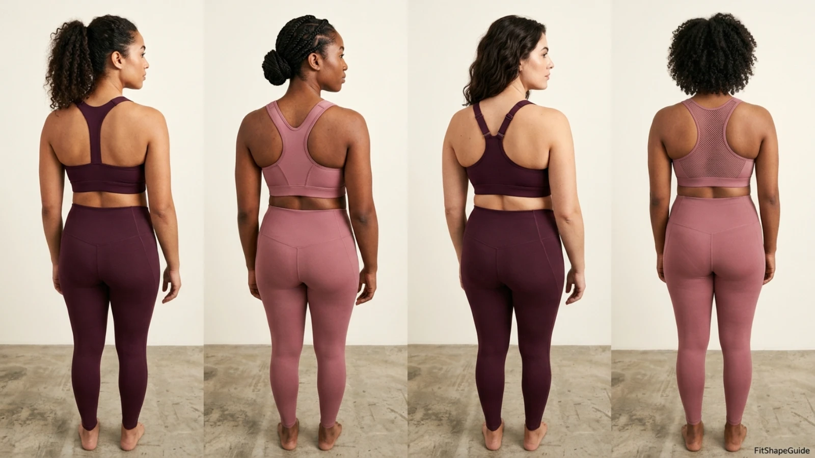 Racerback sports bra back geometry for a fuller bust