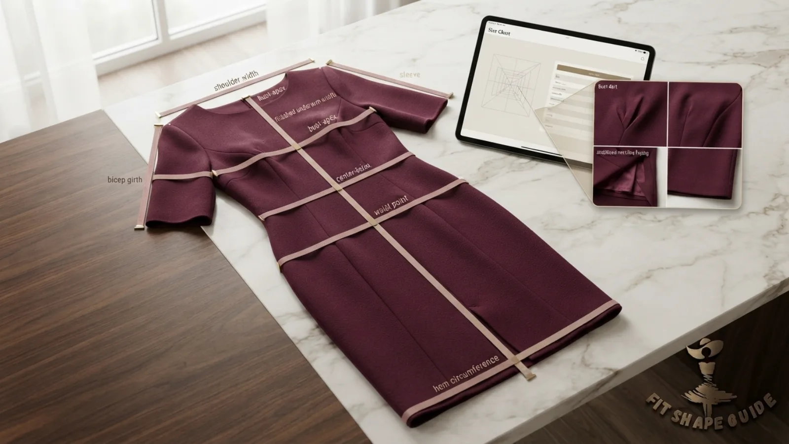 Online measurements for choosing a shift dress for a large bust