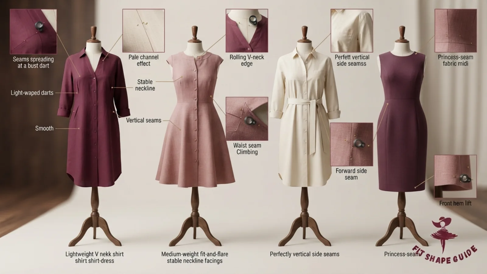 shirt dress bodice fit comparison for a large bust