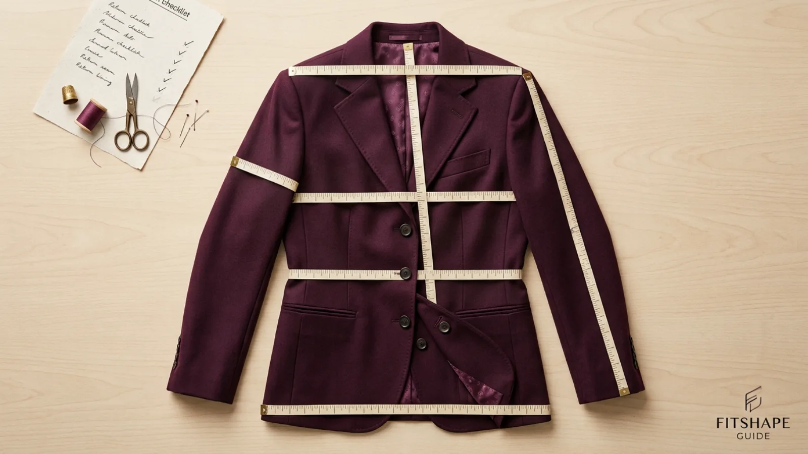 Online measurement guide for the best structured blazer-tops for a large bust