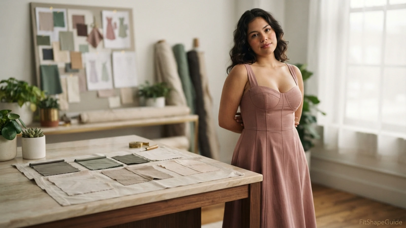 Fabric drape opacity and shape retention test for fuller-bust sundresses