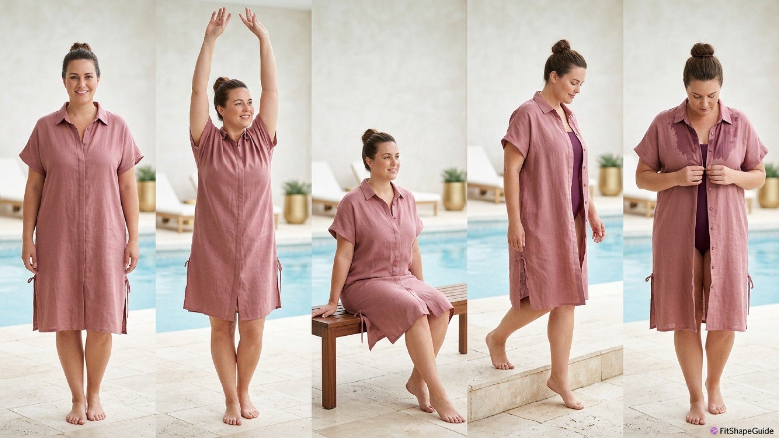 Online measurements for choosing a swim cover-up for a large bust