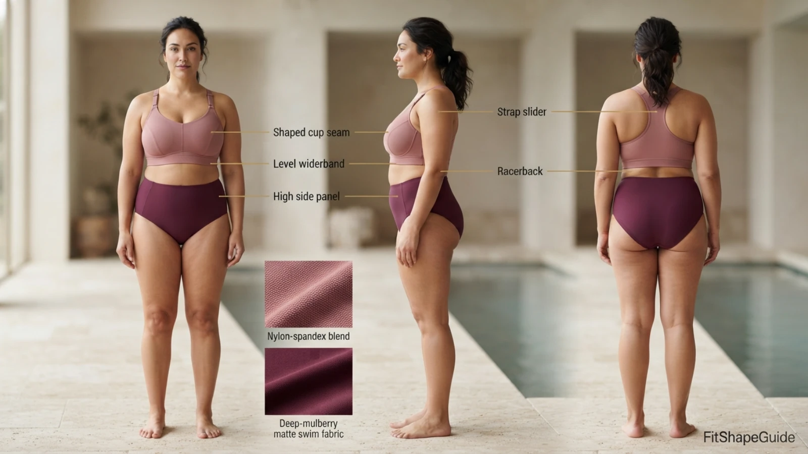 Swimming sports bra support anatomy for a large bust
